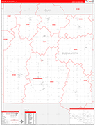 Buena Vista County Wall Map Red Line Style